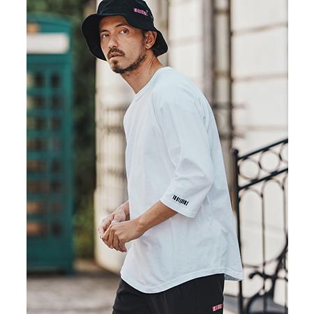 【felkod(フィルコッド)】 Barcode Embroidery Raglan sleeve ...