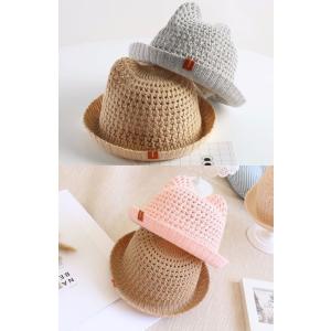 ベビー 帽子 麦わら帽子 赤ちゃん 日除け キ...の詳細画像4