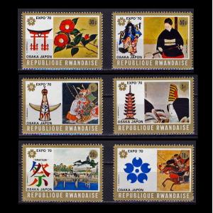 ■ルワンダ切手　1970年　大阪万国博覧会　6種完