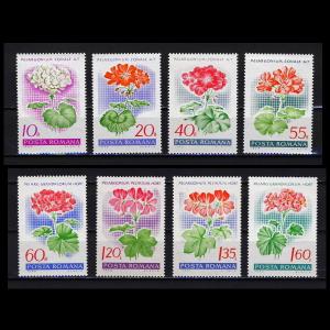 ■ルーマニア切手　1968年　花 / フラワー　8種完｜cameo-land