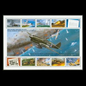 ■ガンビア切手　真珠湾攻撃 / パールハーバー / ミッドウェー海戦　日本海軍　ゼロ戦　10種シート
