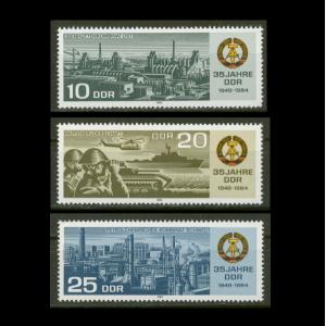 ■東ドイツ切手　1984年　国家 35周年　3種完