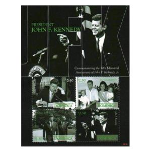 ■ドミニカ切手　ジョン・Ｆ・ケネディ大統領　4種シート