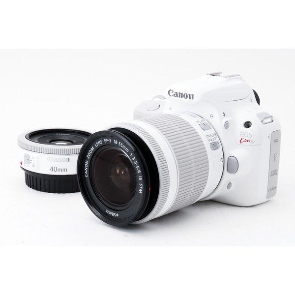 キヤノン Canon EOS Kiss X7 単焦点&amp;標準ダブルレンズセット ホワイト 美品 ストラ...