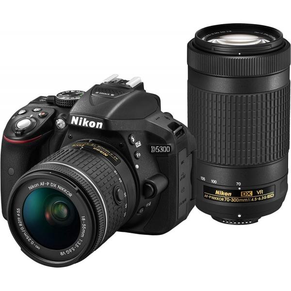 ニコン Nikon D5300 AF-P ダブルズームキット ブラック SDカード付き &lt;プレゼント...