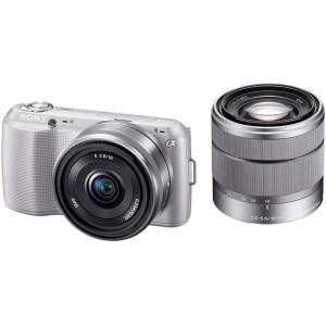 ソニー SONY  NEX-C3 ダブルレンズキット シルバー NEX-C3D/S SDカード付き <プレゼント包装承ります>｜camera-fanksproshop