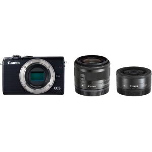 キヤノン Canon EOS M100 ダブルレンズキット ブラック SDカード付き &lt;プレゼント包...