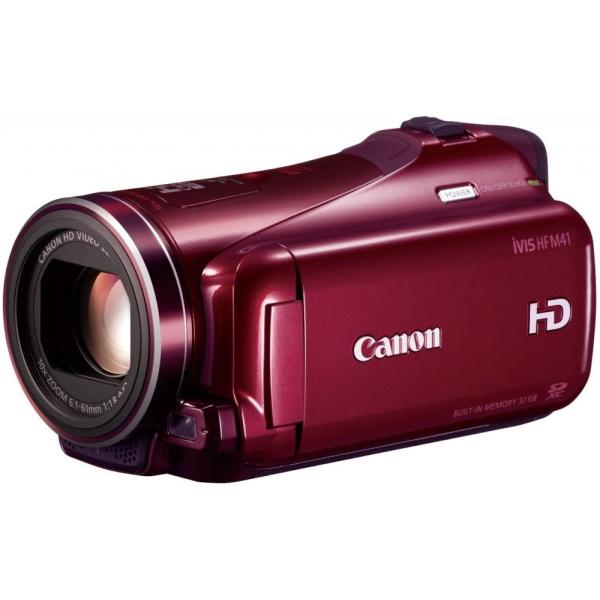 キヤノン Canon デジタルビデオカメラ iVIS HF M41 レッド IVISHFM41RD ...