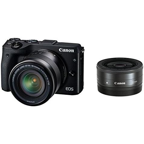 Canon ミラーレス一眼カメラ EOS M3 ダブルレンズキット(ブラック) EF-M18-55m...