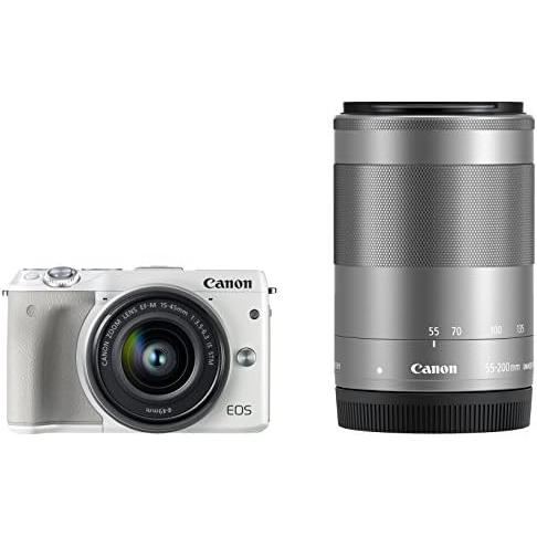 Canon ミラーレス一眼カメラ EOS M3 ダブルズームキット(ホワイト) EF-M15-45m...