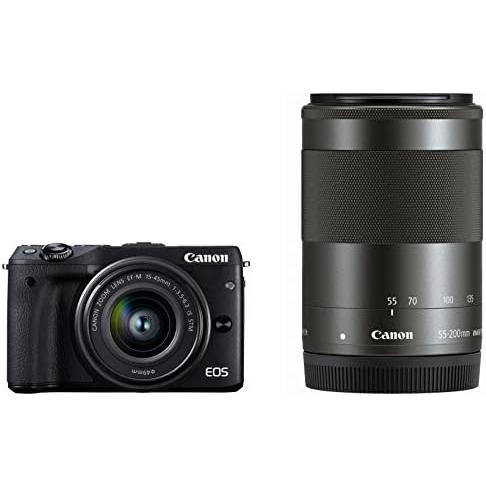 Canon ミラーレス一眼カメラ EOS M3 ダブルズームキット(ブラック) EF-M15-45m...