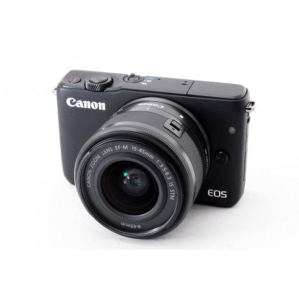 キヤノン Canon EOS M10 レンズキット ブラック 美品 新品 SDカード付き、ストラップ...