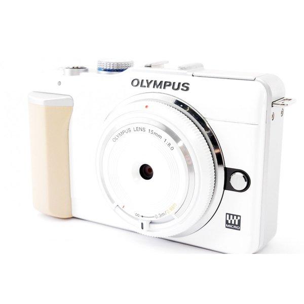 オリンパス OLYMPUS E-PL1 ホワイト レンズセット 美品 SDカードストラップ付 &lt;プレ...