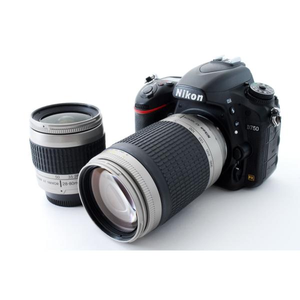 ニコン Nikon D750 標準&amp;超望遠ダブルレンズセット 美品 SDカード付き &lt;プレゼント包装...
