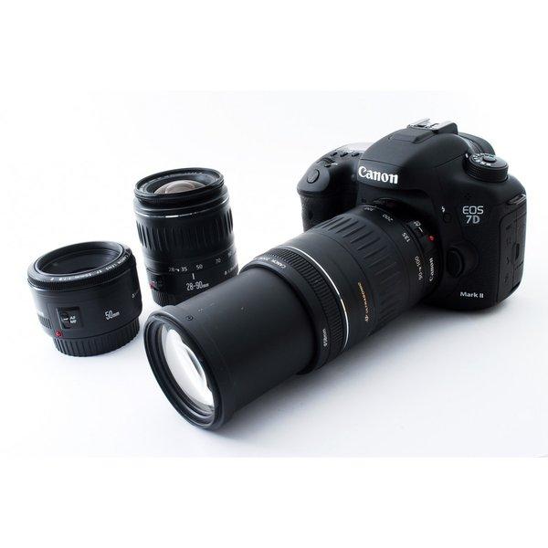 キヤノン Canon EOS 7D Mark II 単焦点&amp;標準&amp;超望遠トリプルレンズセット SDカ...