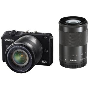 Canon EOS M2 ダブルズームキット ブラック 良品 動作確認済み 1ヶ月保証付 小型軽量 ミラーレス