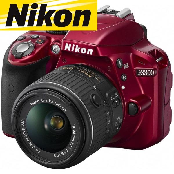 ニコン Nikon D3300 AF-S 18-55mm VR II 標準 レンズセット レッド 手...