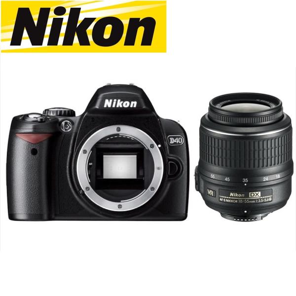 ニコン Nikon D40 AF-S 18-55mm VR 標準 レンズセット 手振れ補正 デジタル...