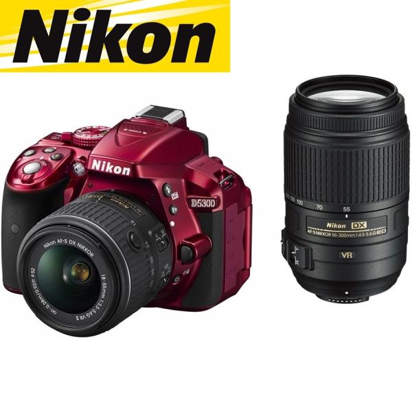ニコン Nikon D5300 ダブルズームキット レッド デジタル一眼レフ カメラ 中古