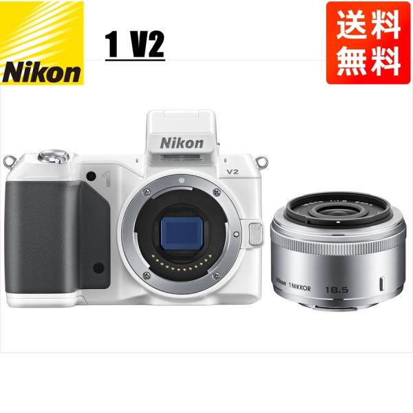 ニコン Nikon V2 ホワイトボディ 18.5mm 1.8 シルバー 単焦点 レンズセット ミラ...