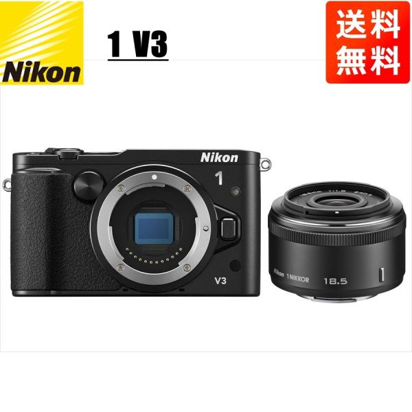 ニコン Nikon V3 ブラックボディ 18.5mm 1.8 ブラック 単焦点 レンズセット ミラ...