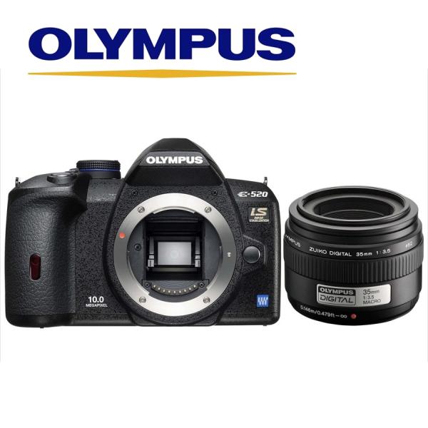 オリンパス OLYMPUS E-520 35mm 単焦点 レンズセット デジタル一眼レフ カメラ 中...