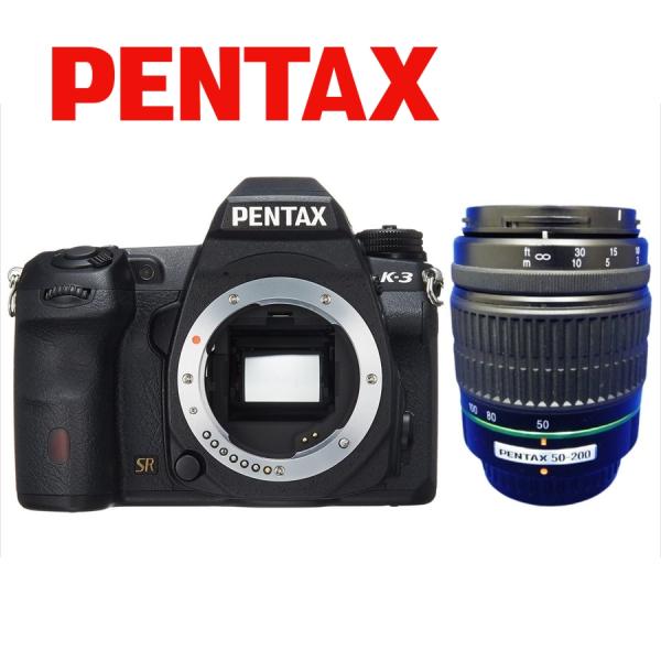 ペンタックス PENTAX K-3 55-200mm 望遠 レンズセット ブラック カメラ 中古 デ...