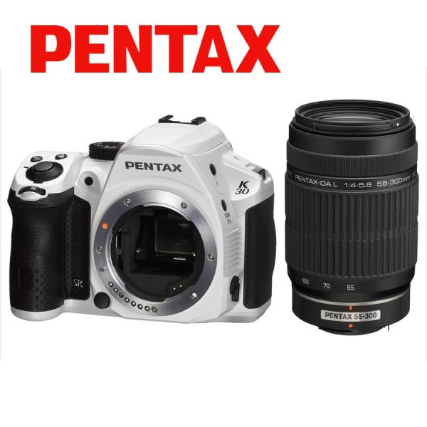ペンタックス PENTAX K-30 55-300mm 望遠 レンズセット ホワイト カメラ 中古 ...