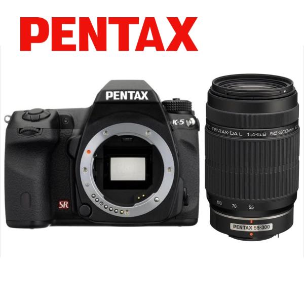 ペンタックス PENTAX K-5 55-300mm 望遠 レンズセット ブラック デジタル一眼レフ...