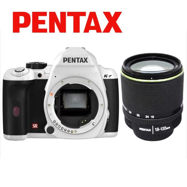 ペンタックス PENTAX K-r 18-135mm 高倍率 レンズセット ホワイト カメラ 中古 ...