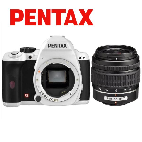 ペンタックス PENTAX K-r 18-55mm 標準 レンズセット ホワイト カメラ 中古 デジ...
