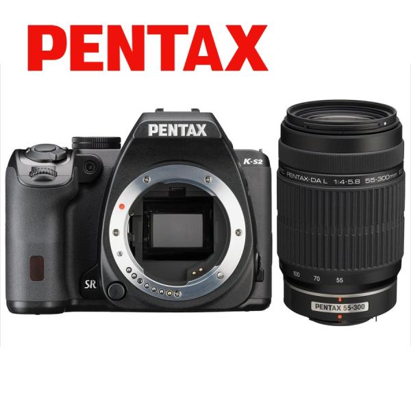 ペンタックス PENTAX K-S2 55-300mm 望遠 レンズセット ブラック カメラ 中古 ...