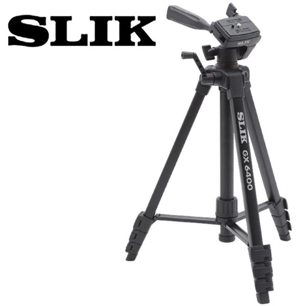 SLIK スリック 三脚 GX 6400 4段 154cm レバーロック 21mmパイプ径 3ウェイ...