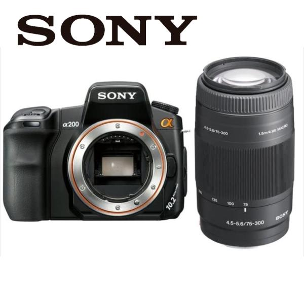 ソニー SONY α200 75-300mm 望遠 レンズセット デジタル一眼レフ カメラ 中古