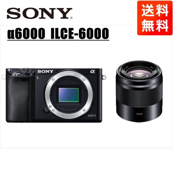 ソニー SONY α6000 ブラックボディ E 50mm 1.8 黒 単焦点 レンズセット ミラー...