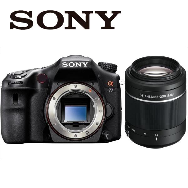 ソニー SONY α77 DT 55-200mm 望遠 レンズセット デジタル一眼レフ カメラ 中古