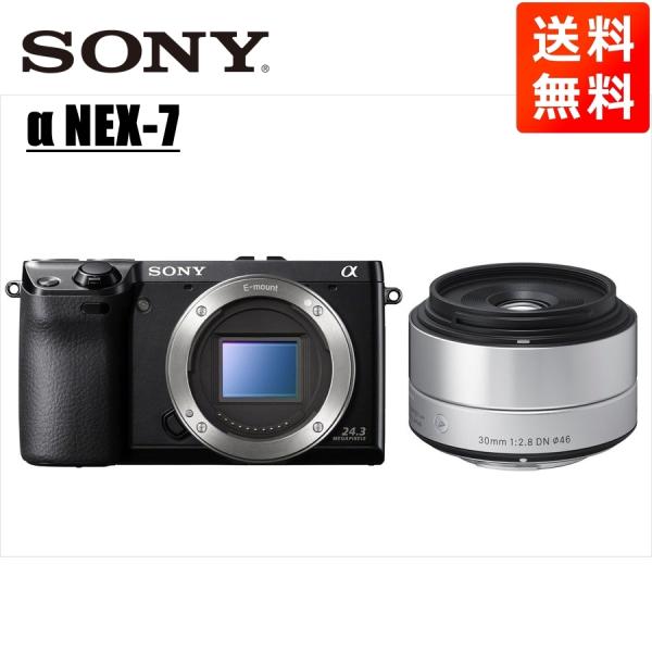 ソニー SONY NEX-7 ブラックボディ シグマ 30mm 2.8 単焦点 レンズセット ミラー...