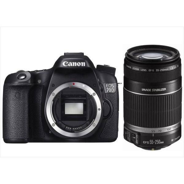 キヤノン Canon EOS 70D EF-S 55-250mm 望遠 レンズセット 手振れ補正 デ...