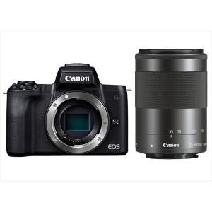 キヤノン Canon EOS Kiss M ブラックボディ EF-M 55-200mm ブラック 望遠 レンズセット ミラーレス一眼 カメラ 中古｜camerart2nd-shop