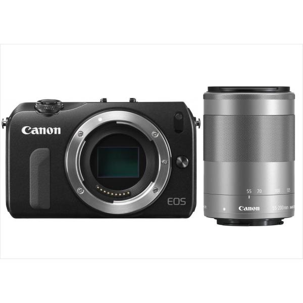 キヤノン Canon EOS M ブラックボディ EF-M 55-200mm シルバー 望遠 レンズ...