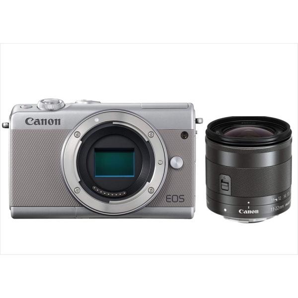 キヤノン Canon EOS M100 グレーボディ EF-M 11-22mm ブラック 広角 レン...