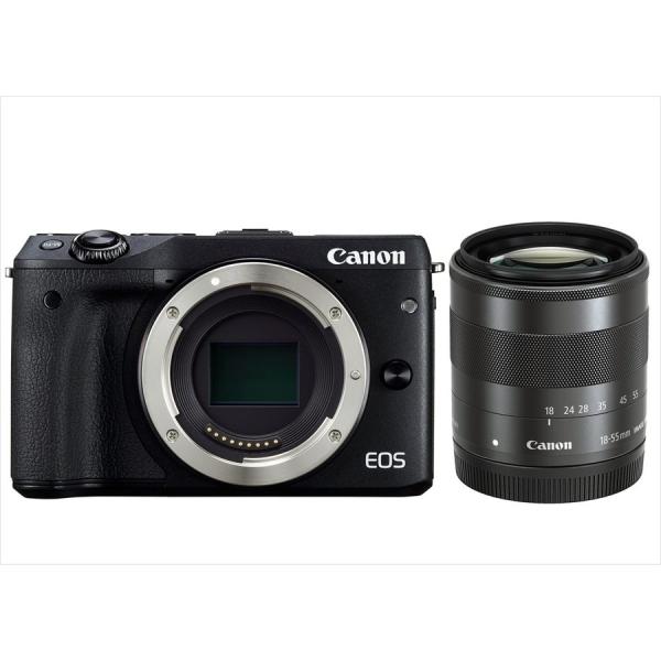 キヤノン Canon EOS M3 ブラックボディ EF-M 18-55mm ブラック レンズセット...