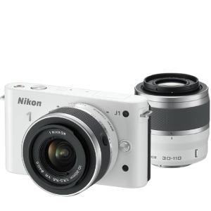 【動作品】Nikon1 J1 ホワイト ダブルズームセット Nikon 1 J ニコン J1 ダブルズームキット ホワイト ミラーレス