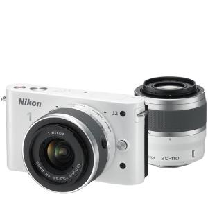 ニコン Nikon 1 J2 ダブルレンズキット ホワイト ミラーレス カメラ レンズ 中古
