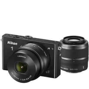 ニコン Nikon 1 J4 ダブルレンズキット ブラック ミラーレス カメラ レンズ 中古