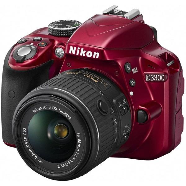 ニコン Nikon D3300 AF-S 18-55mm VR II 標準 レンズセット レッド 手...