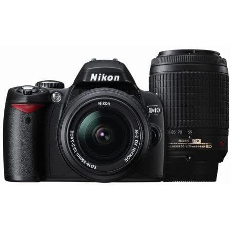 ニコン Nikon D40 ダブルズームキットII ブラック デジタル一眼レフ カメラ 中古