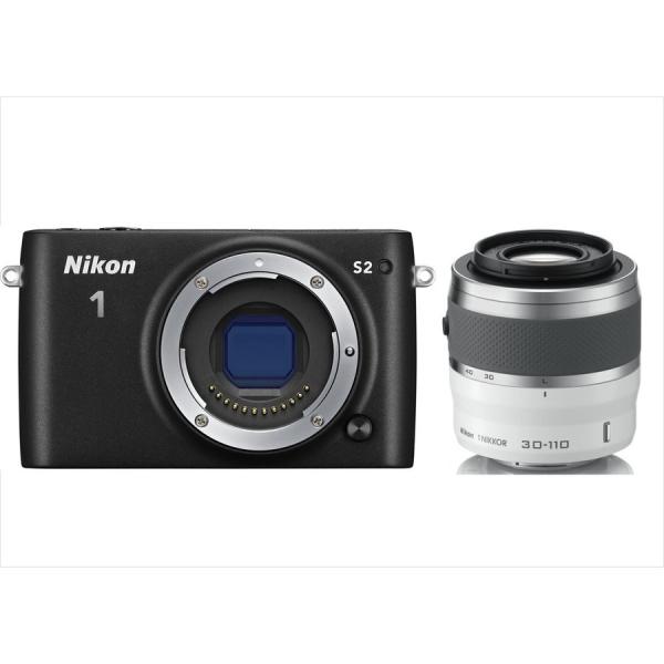 ニコン Nikon S2 ブラックボディ 30-110mm ホワイト 望遠 レンズセット ミラーレス...