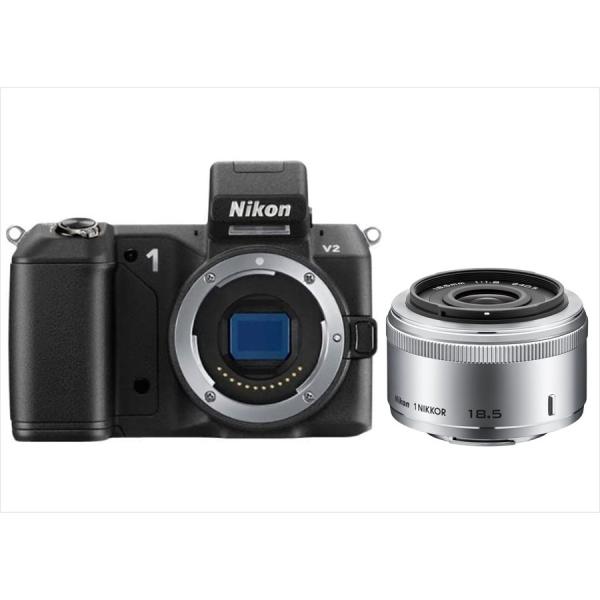 ニコン Nikon V2 ブラックボディ 18.5mm 1.8 シルバー 単焦点 レンズセット ミラ...