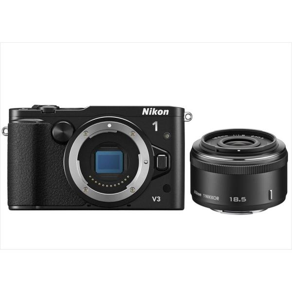 ニコン Nikon V3 ブラックボディ 18.5mm 1.8 ブラック 単焦点 レンズセット ミラ...